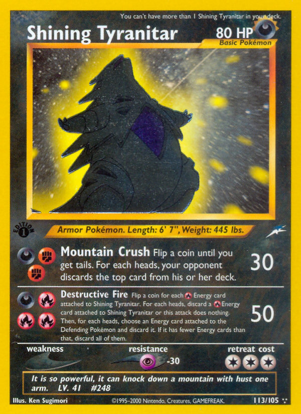 Ken Sugimori - Shining Tyranitar - Neo Destiny